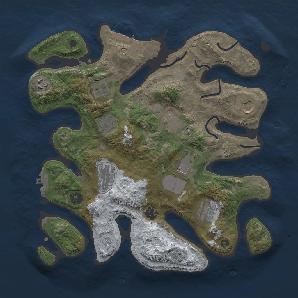 Rust Map: Procedural Map, Size: 3500, Seed: 3136659, 19 Monuments
