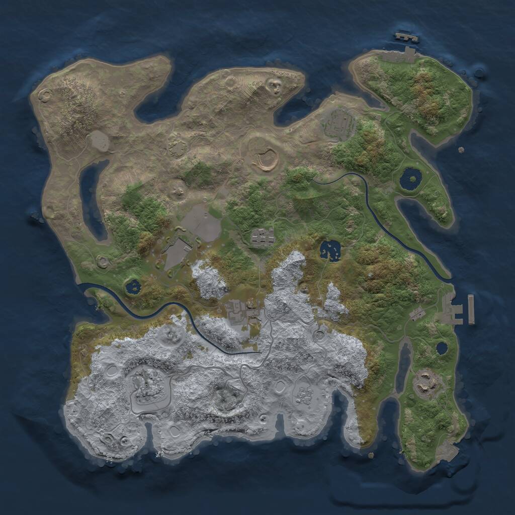Rust Map: Procedural Map, Size: 3500, Seed: 2022144, 14 Monuments