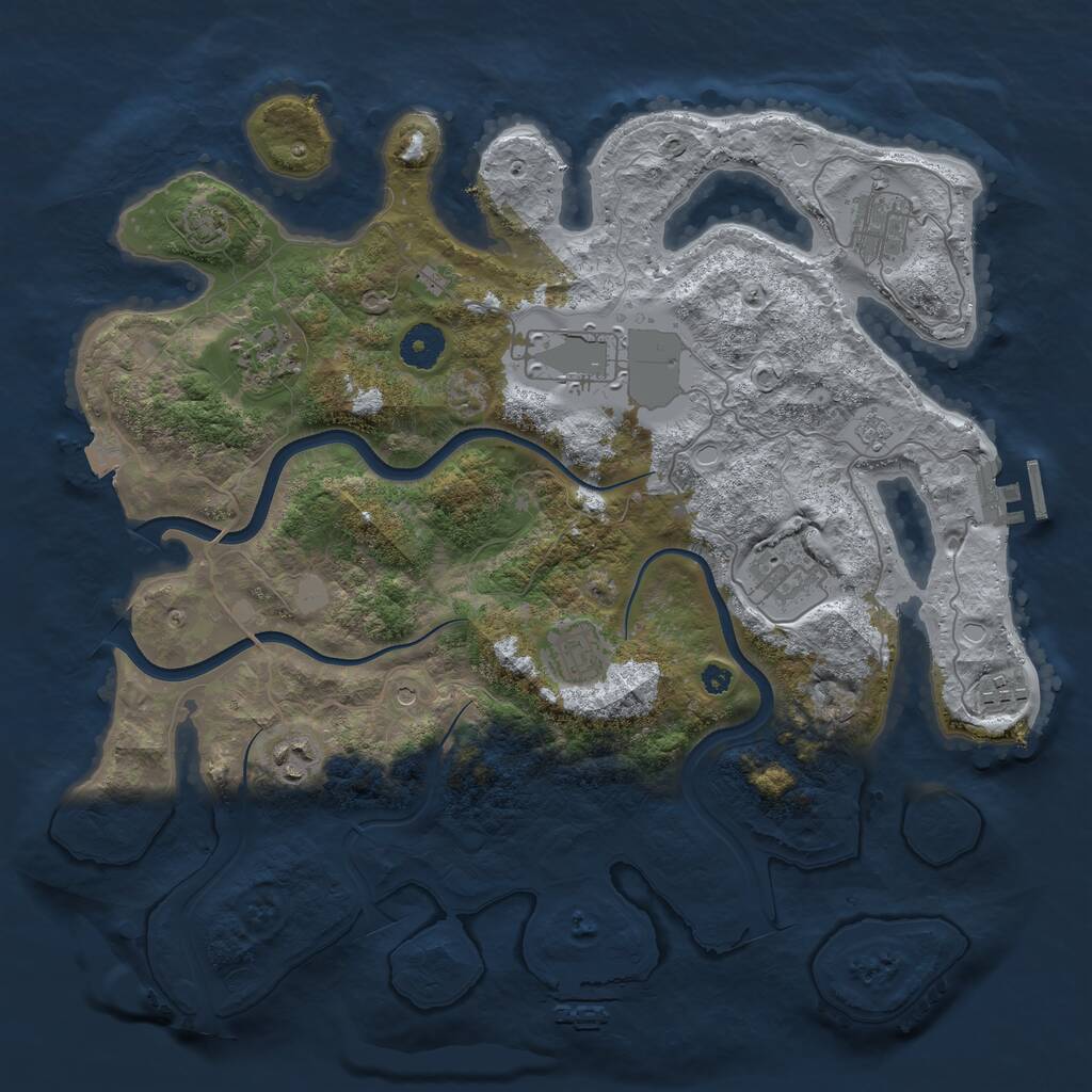 Rust Map: Procedural Map, Size: 3700, Seed: 1220203, 13 Monuments