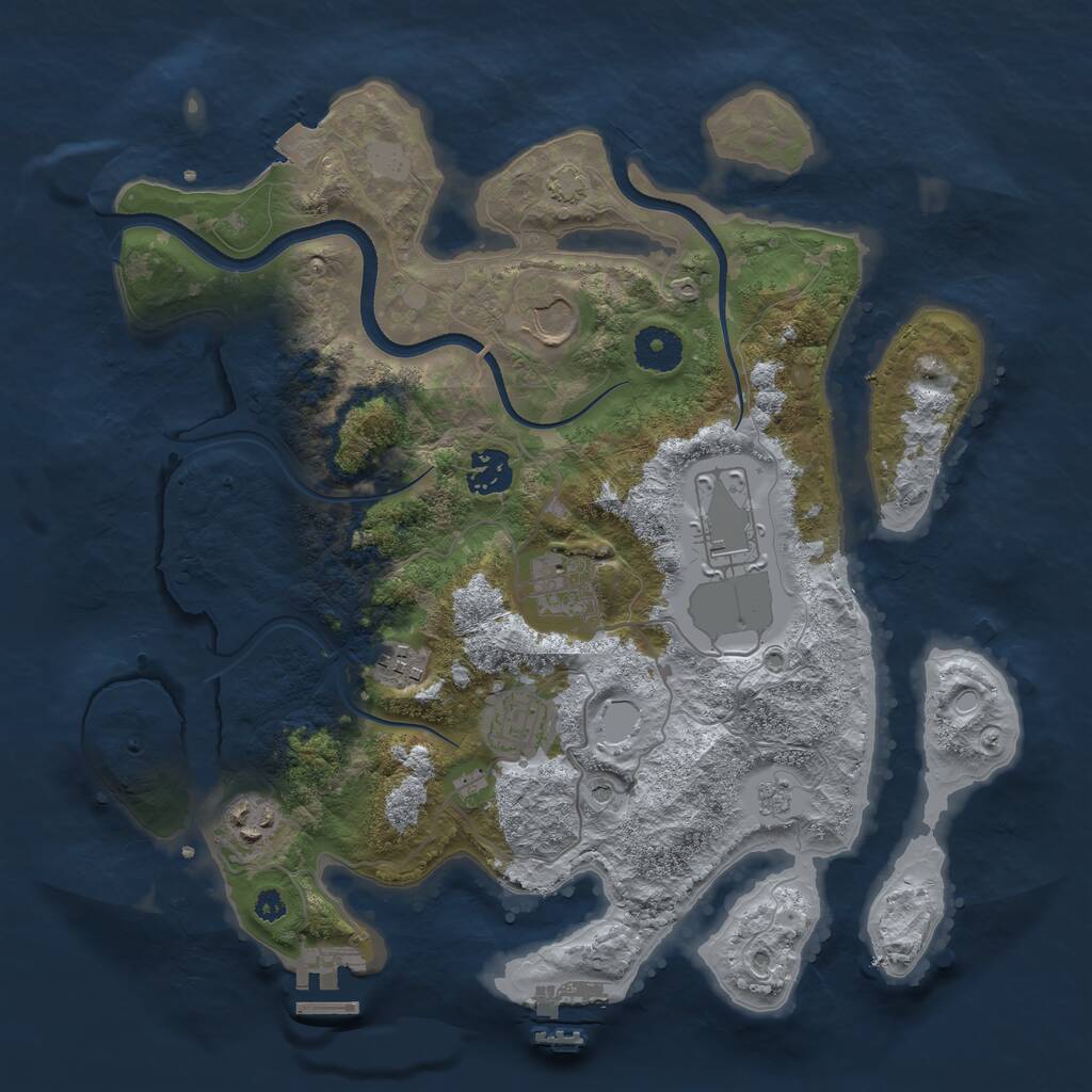 Rust Map: Procedural Map, Size: 3500, Seed: 5836500, 13 Monuments