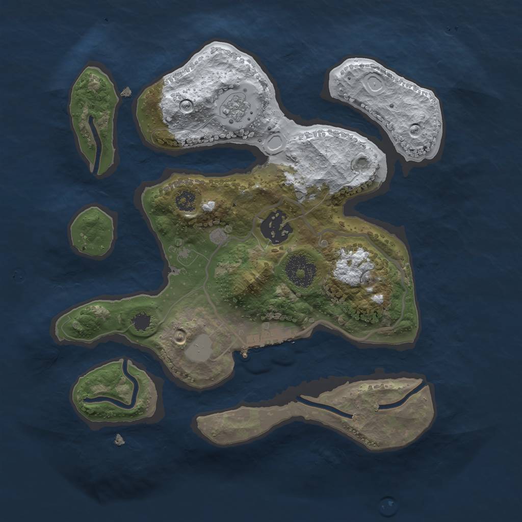 Rust Map: Procedural Map, Size: 2500, Seed: 12726, 8 Monuments