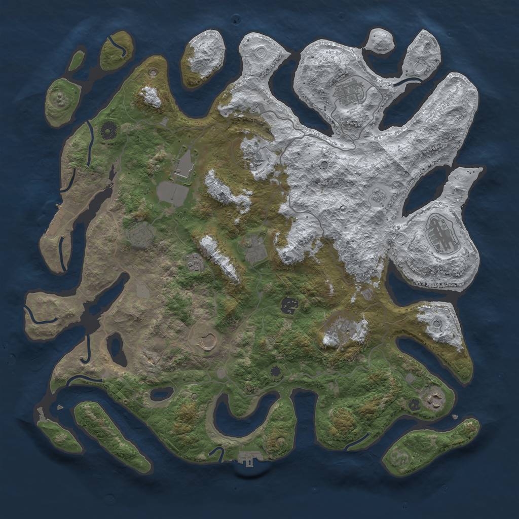 Rust Map: Procedural Map, Size: 4500, Seed: 849, 20 Monuments