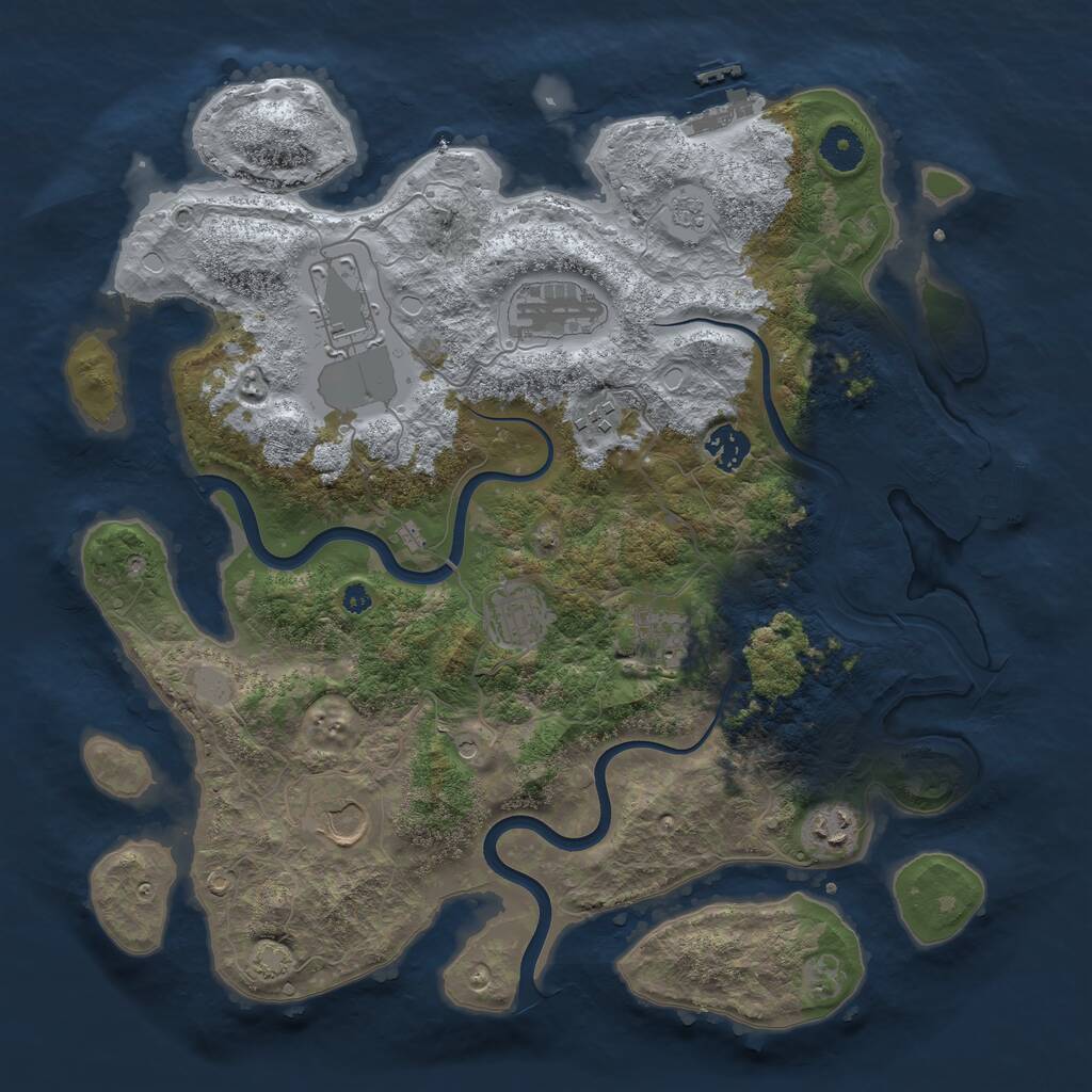 Rust Map: Procedural Map, Size: 3800, Seed: 1183481149, 14 Monuments