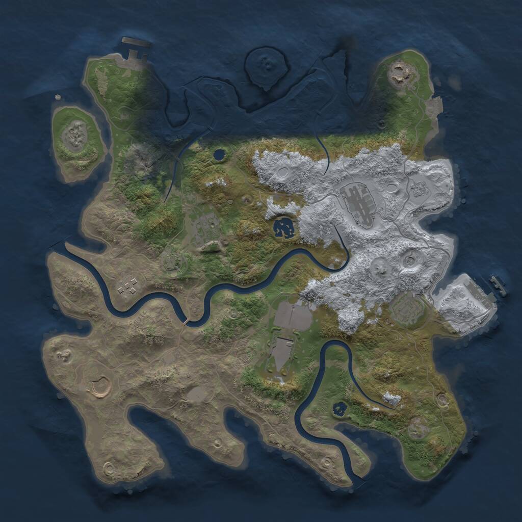 Rust Map: Procedural Map, Size: 3700, Seed: 5935860, 14 Monuments