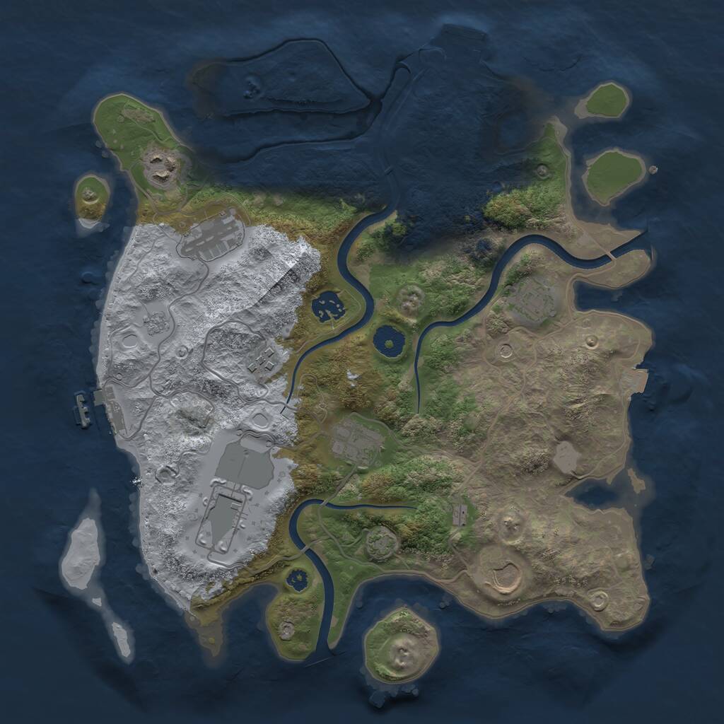 Rust Map: Procedural Map, Size: 3500, Seed: 5850856, 14 Monuments