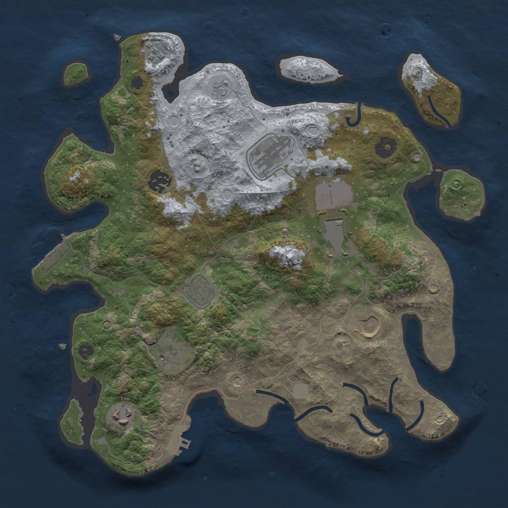 Rust Map: Procedural Map, Size: 3500, Seed: 4689290, 17 Monuments