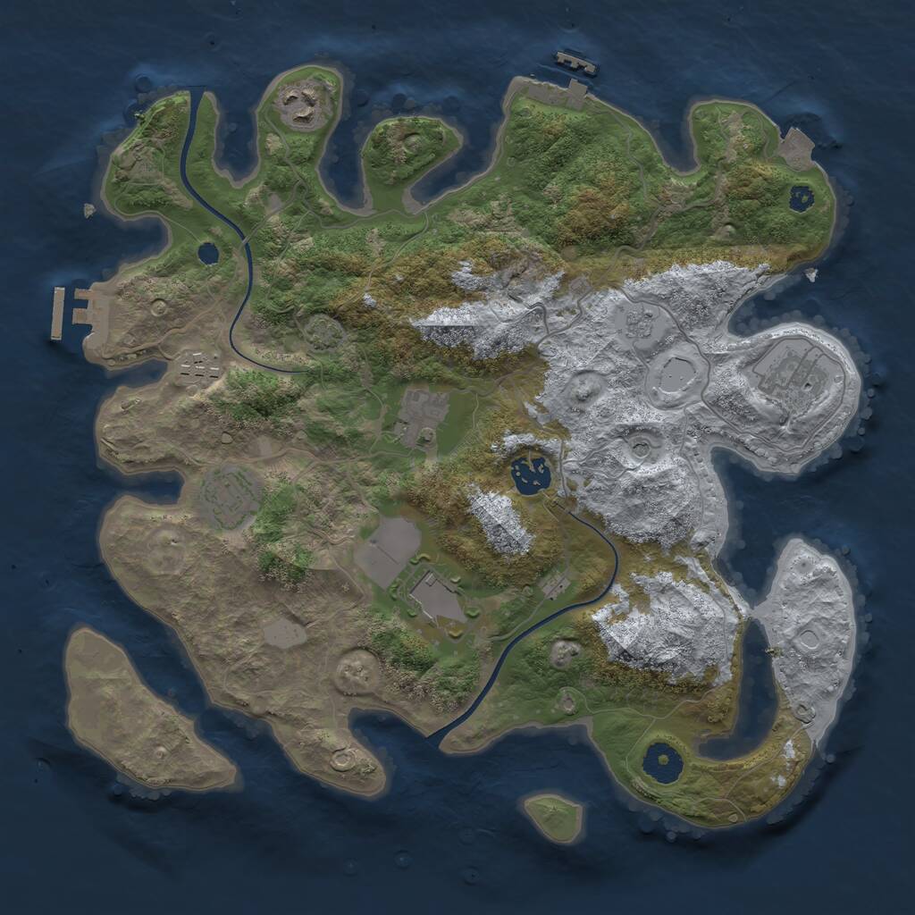 Rust Map: Procedural Map, Size: 3500, Seed: 5956848, 13 Monuments