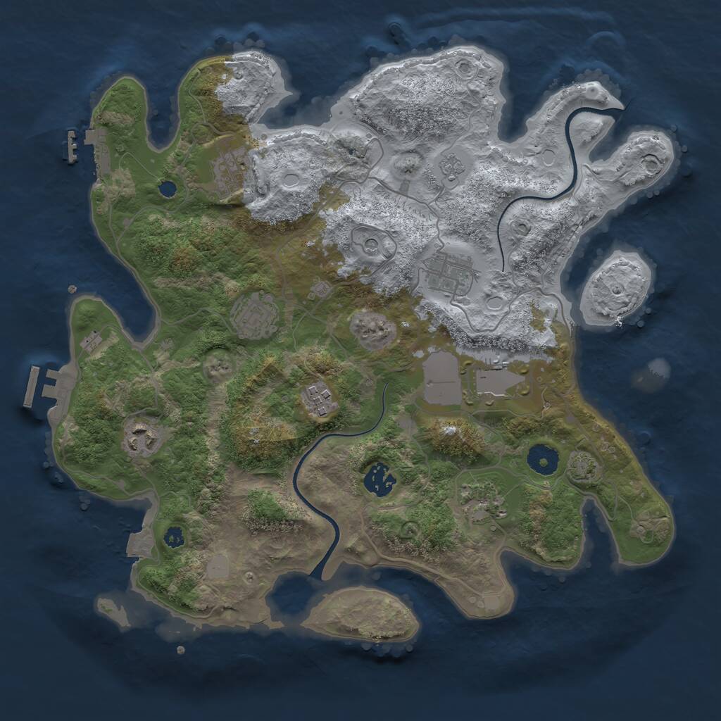 Rust Map: Procedural Map, Size: 3500, Seed: 1755142200, 14 Monuments