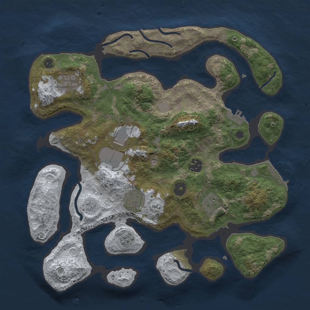 Rust Map: Procedural Map, Size: 3500, Seed: 4849178, 15 Monuments