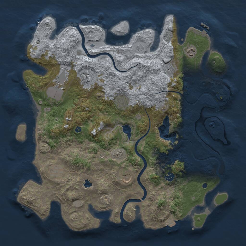Rust Map: Procedural Map, Size: 4000, Seed: 1175335103, 14 Monuments