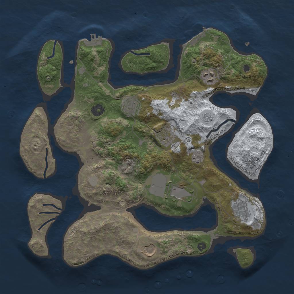Rust Map: Procedural Map, Size: 3500, Seed: 4793482, 16 Monuments