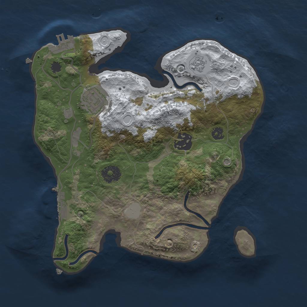 Rust Map: Procedural Map, Size: 2500, Seed: 1617823541, 10 Monuments