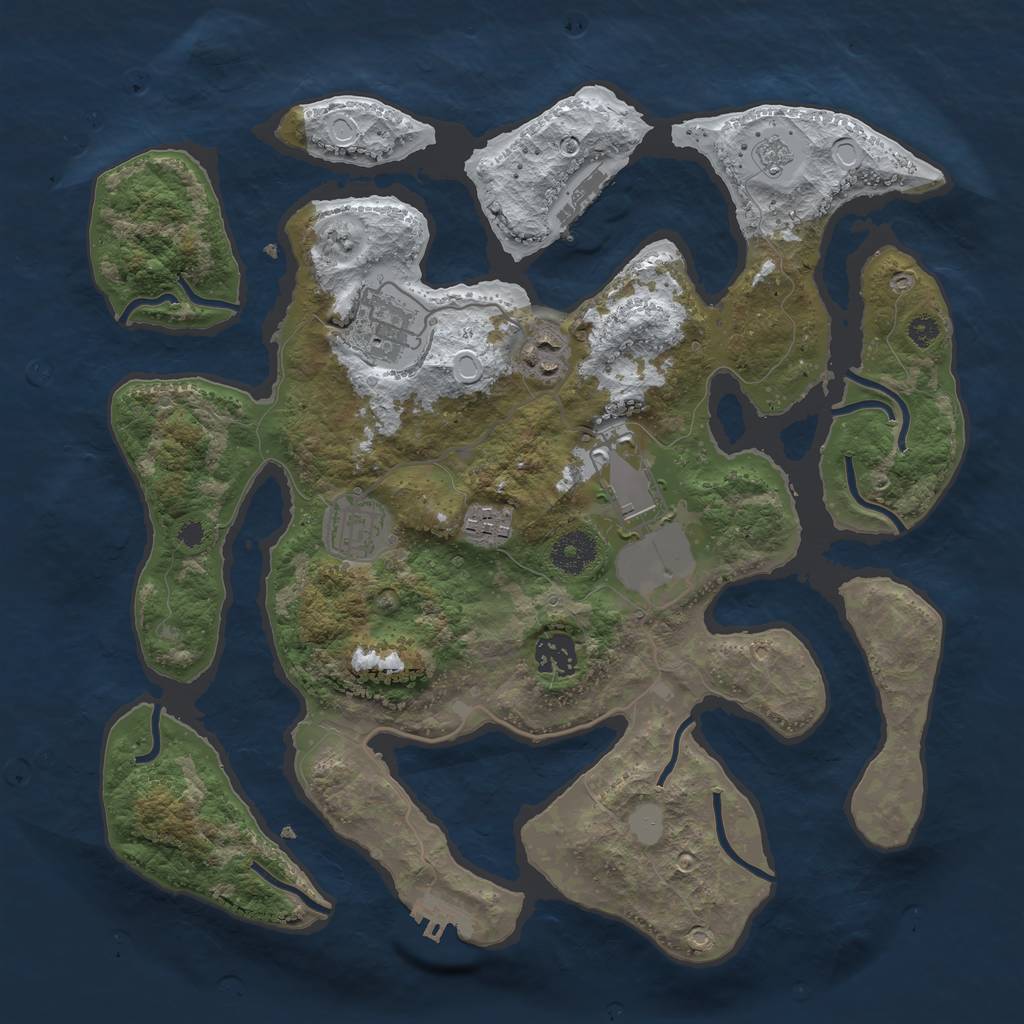 Rust Map: Procedural Map, Size: 3500, Seed: 1952161, 14 Monuments