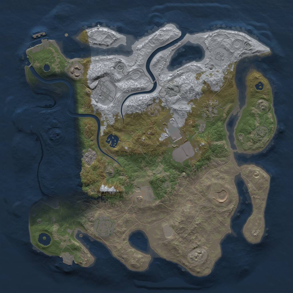 Rust Map: Procedural Map, Size: 3500, Seed: 1952161, 15 Monuments
