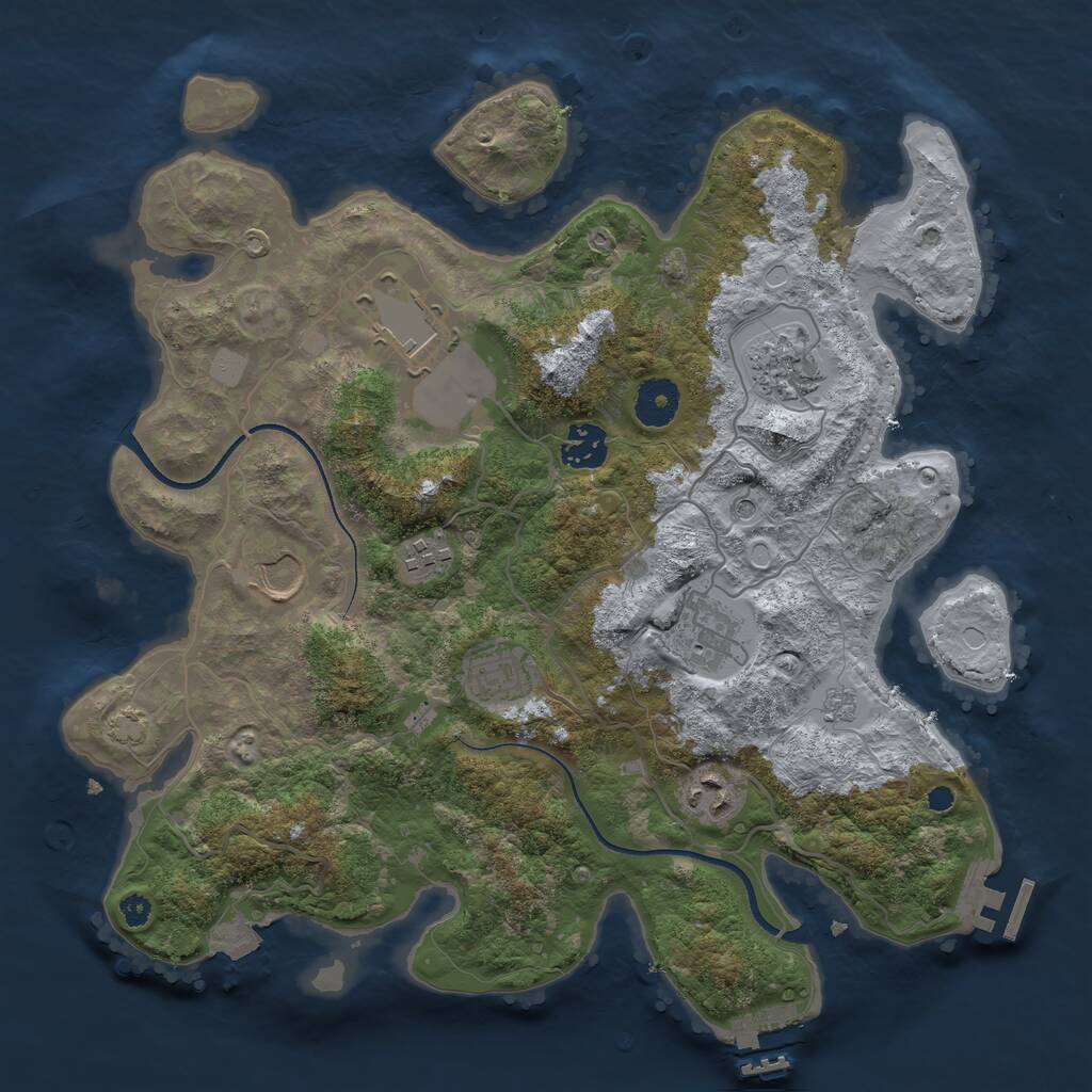 Rust Map: Procedural Map, Size: 3500, Seed: 6132072, 14 Monuments