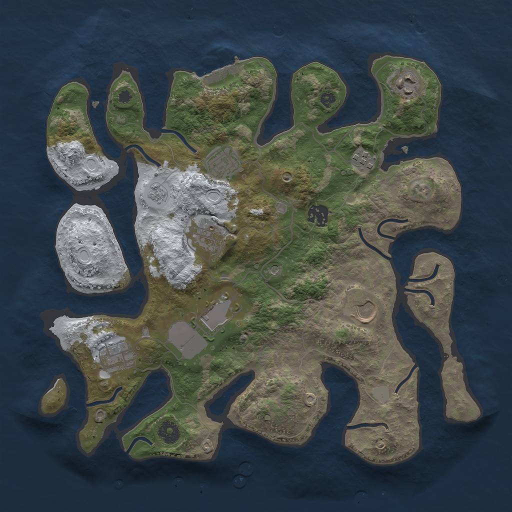 Rust Map: Procedural Map, Size: 3500, Seed: 5820260, 16 Monuments
