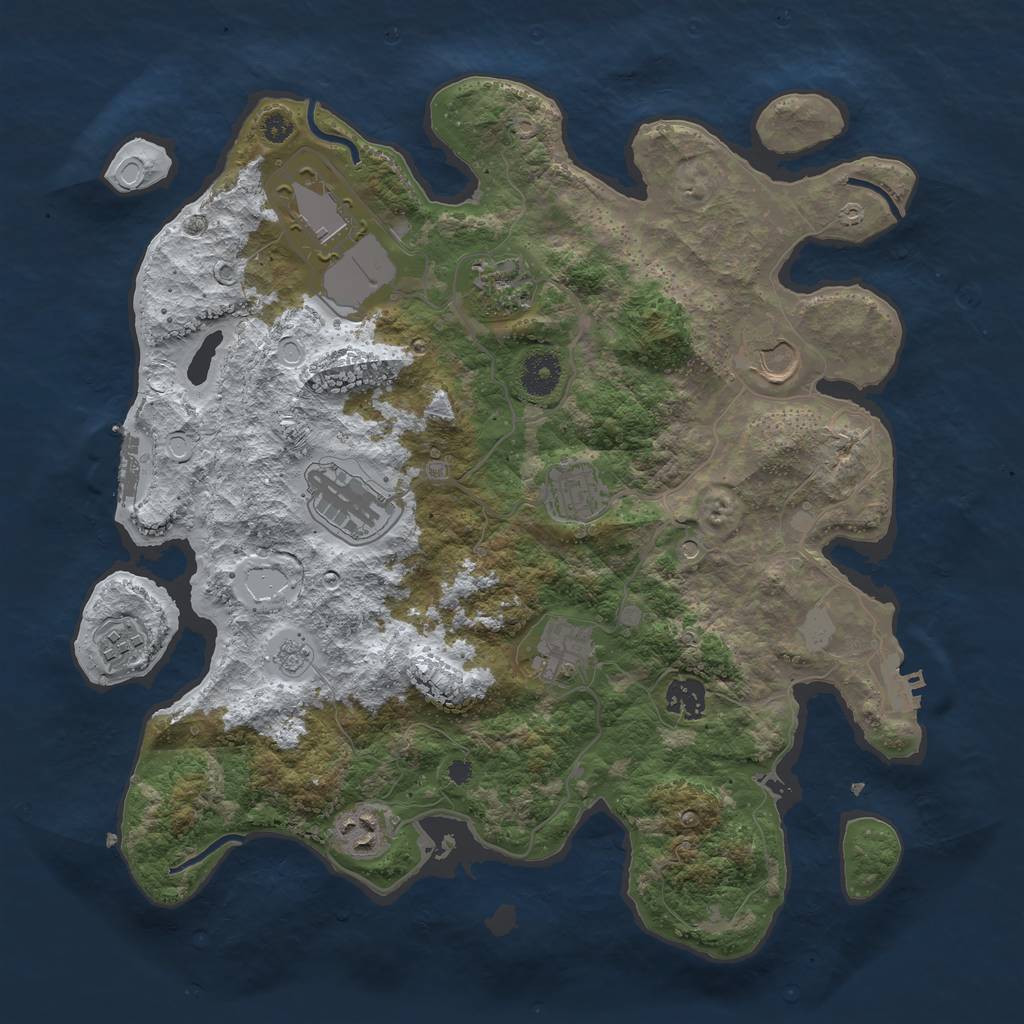 Rust Map: Procedural Map, Size: 3700, Seed: 141404, 18 Monuments