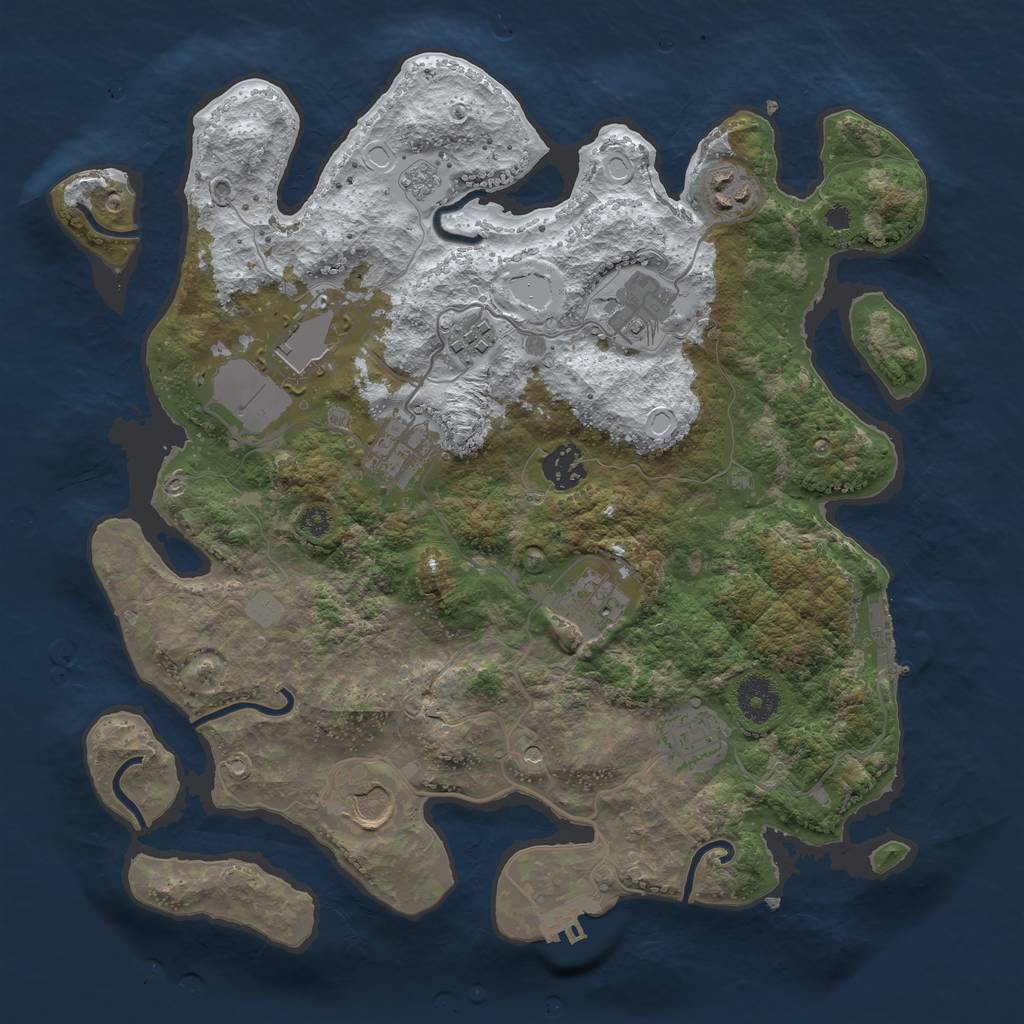 Rust Map: Procedural Map, Size: 3500, Seed: 3510096, 18 Monuments