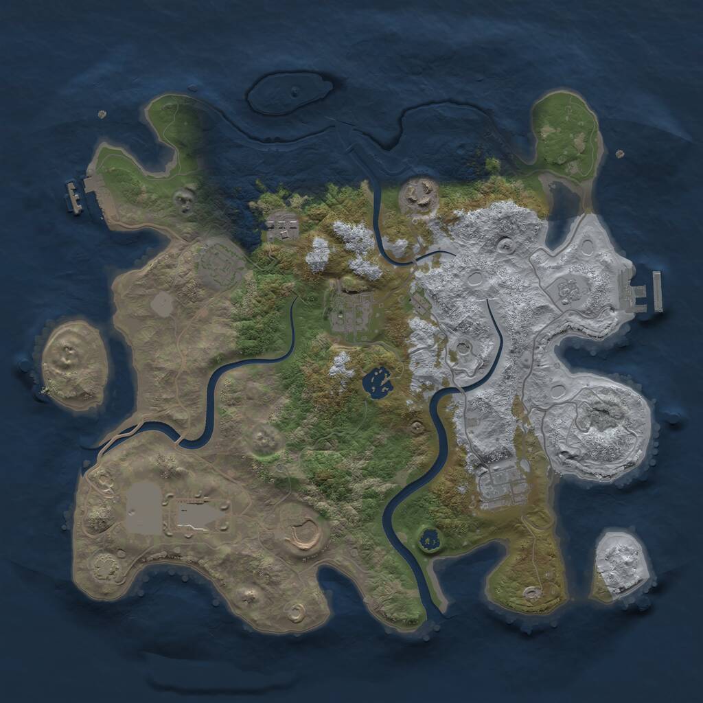 Rust Map: Procedural Map, Size: 3500, Seed: 5218576, 14 Monuments