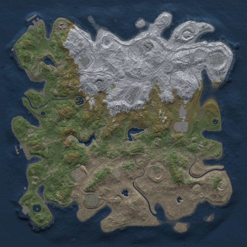 Rust Map: Procedural Map, Size: 4500, Seed: 1066851, 16 Monuments