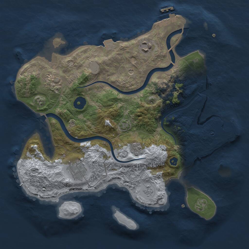 Rust Map: Procedural Map, Size: 3000, Seed: 95323481, 10 Monuments