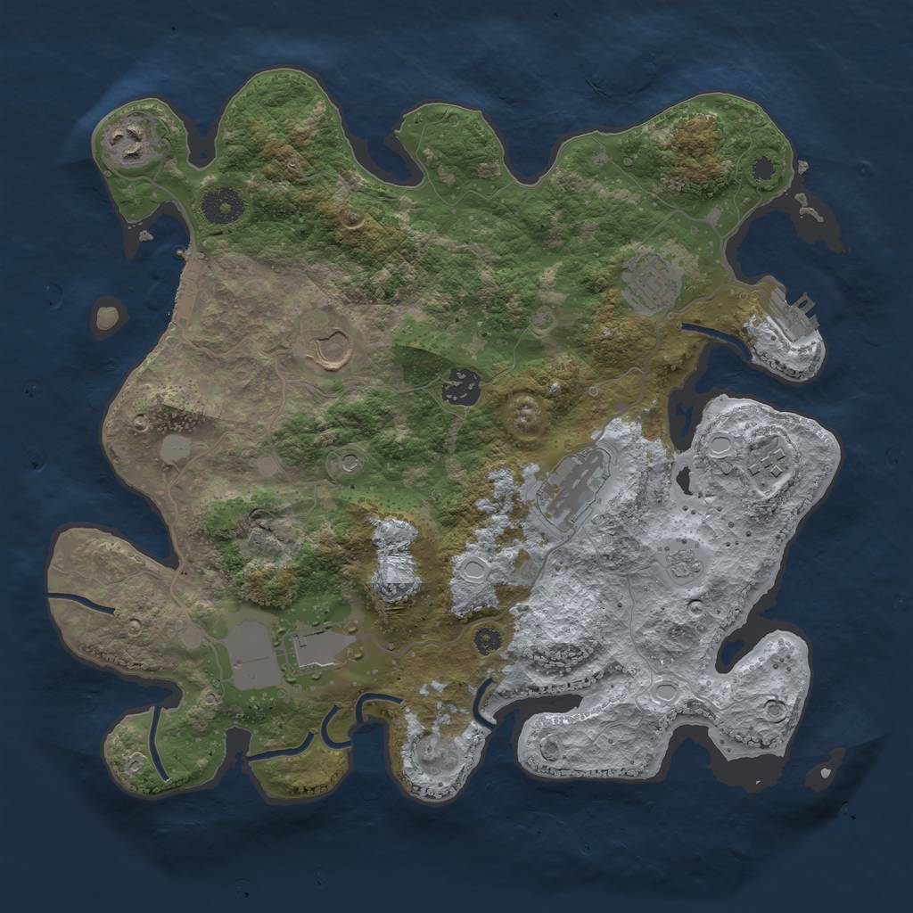 Rust Map: Procedural Map, Size: 3500, Seed: 3443963, 14 Monuments