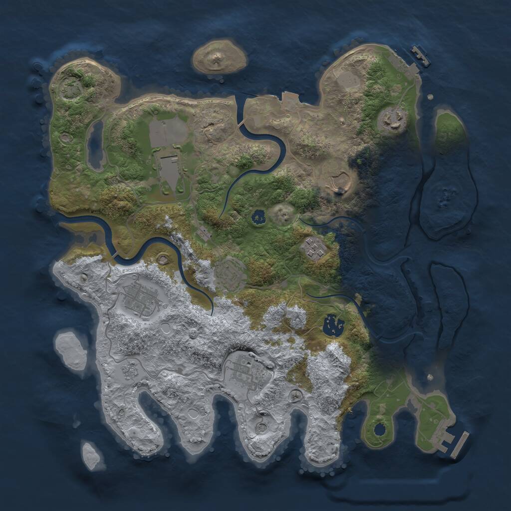 Rust Map: Procedural Map, Size: 3500, Seed: 1197813, 14 Monuments