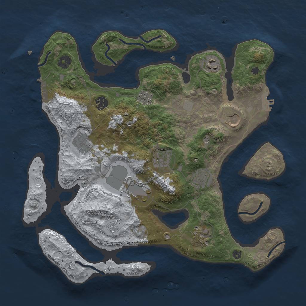 Rust Map: Procedural Map, Size: 3500, Seed: 6217112, 18 Monuments