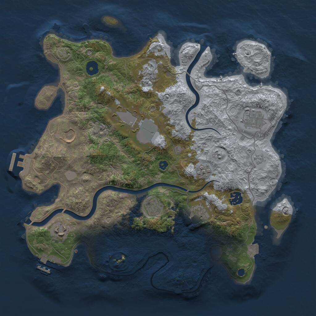 Rust Map: Procedural Map, Size: 3500, Seed: 6297813, 15 Monuments