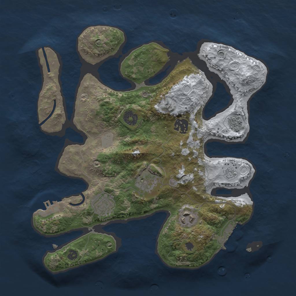 Rust Map: Procedural Map, Size: 3000, Seed: 95538312, 13 Monuments