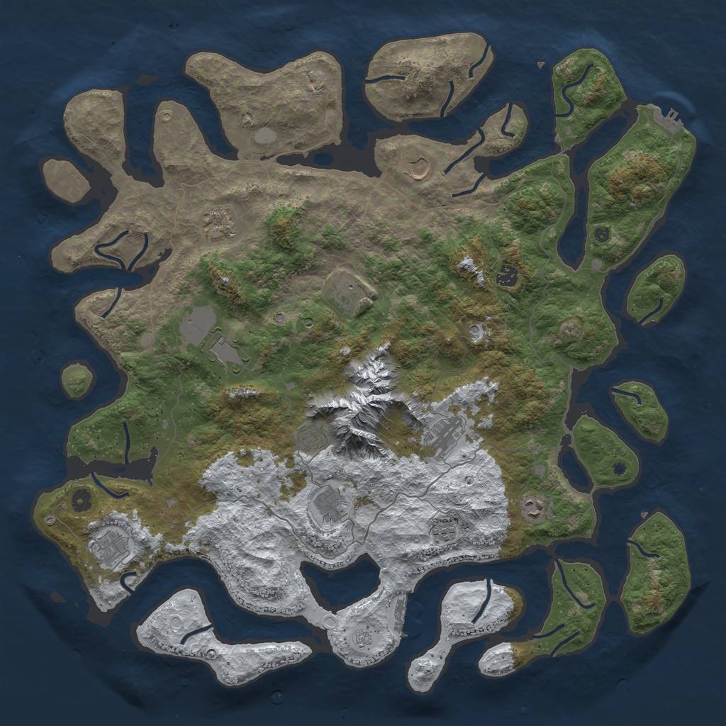 Rust Map: Procedural Map, Size: 5000, Seed: 1592897908, 20 Monuments