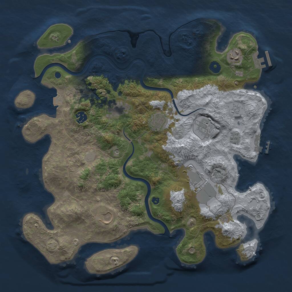 Rust Map: Procedural Map, Size: 3800, Seed: 704414, 14 Monuments