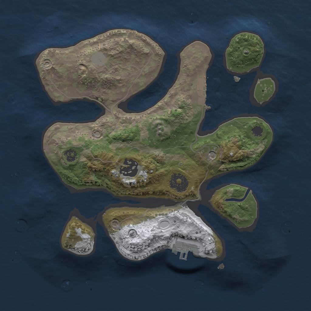 Rust Map: Procedural Map, Size: 2500, Seed: 299333, 9 Monuments