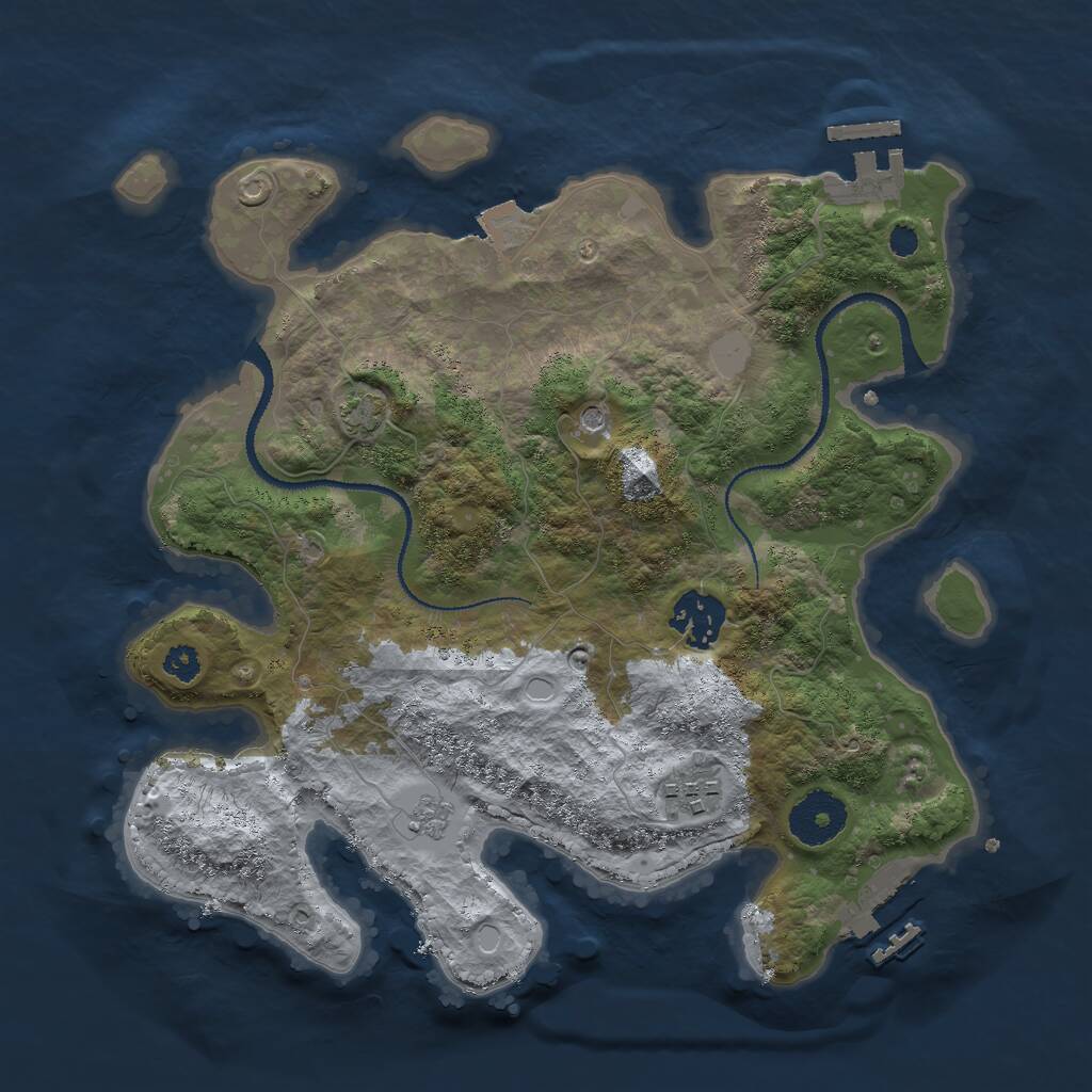 Rust Map: Procedural Map, Size: 3000, Seed: 7563756, 8 Monuments