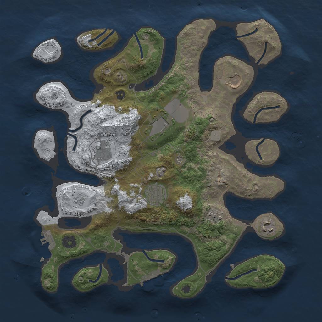 Rust Map: Procedural Map, Size: 3500, Seed: 1364827, 15 Monuments