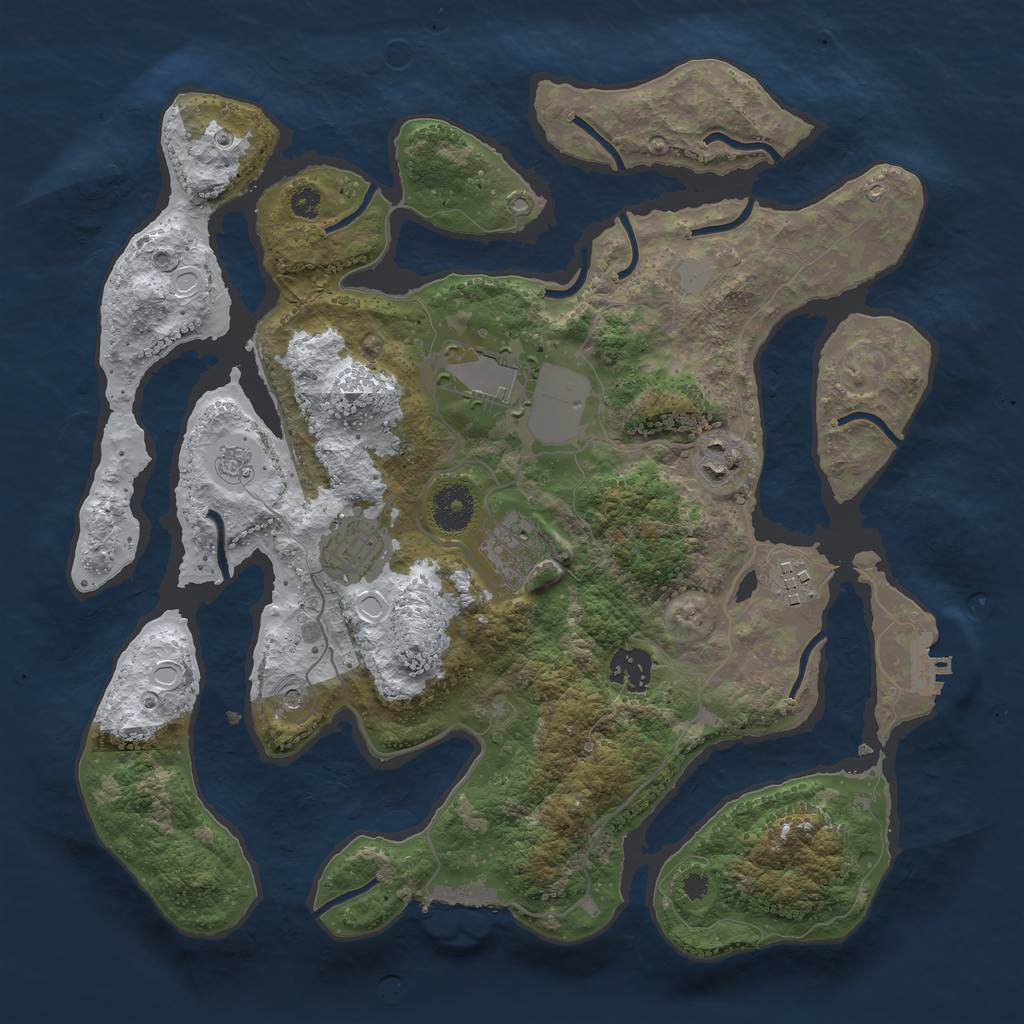 Rust Map: Procedural Map, Size: 3500, Seed: 1783824, 15 Monuments
