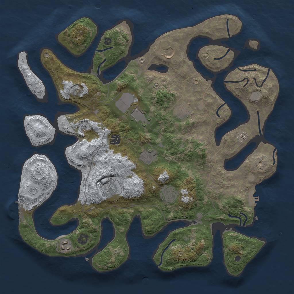 Rust Map: Procedural Map, Size: 4000, Seed: 20220401, 18 Monuments