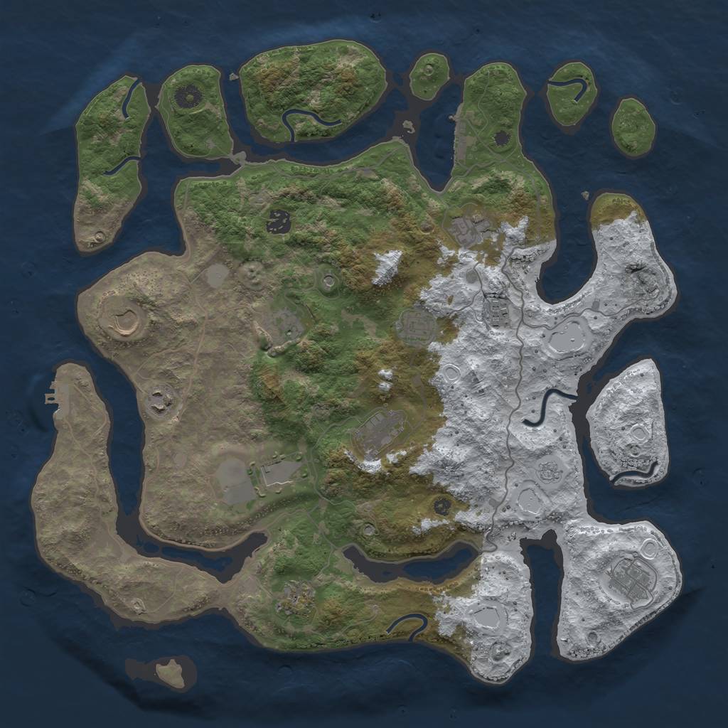 Rust Map: Procedural Map, Size: 4250, Seed: 455190291, 20 Monuments