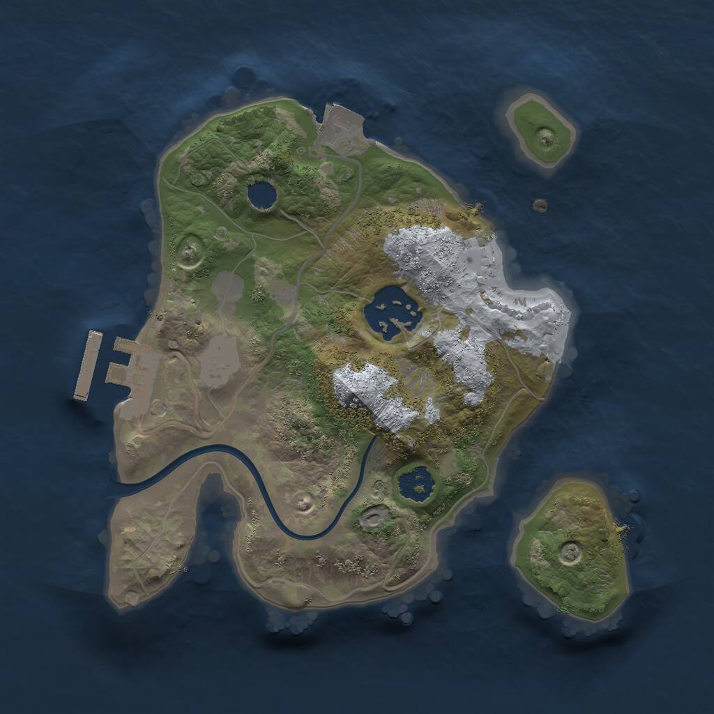 Rust Map: Procedural Map, Size: 2048, Seed: 1809016, 3 Monuments