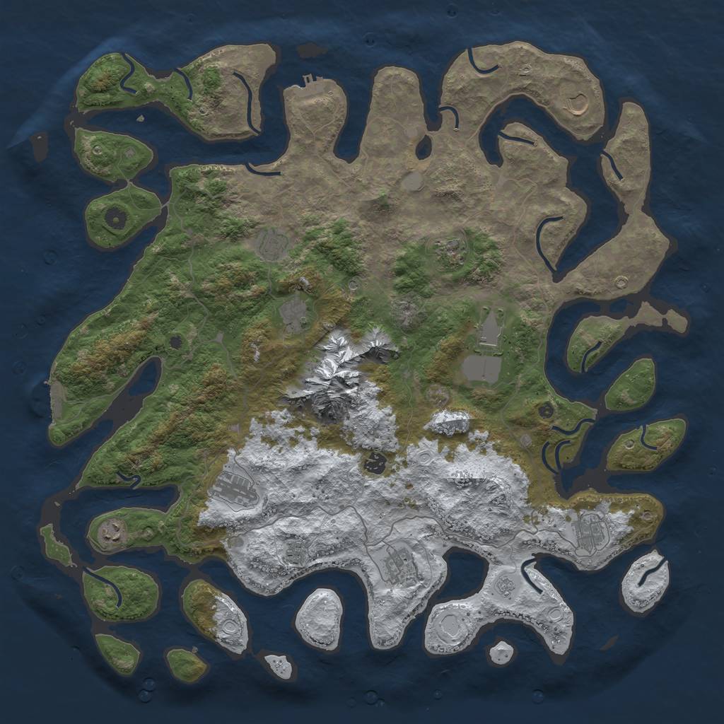 Rust Map: Procedural Map, Size: 5000, Seed: 901, 20 Monuments