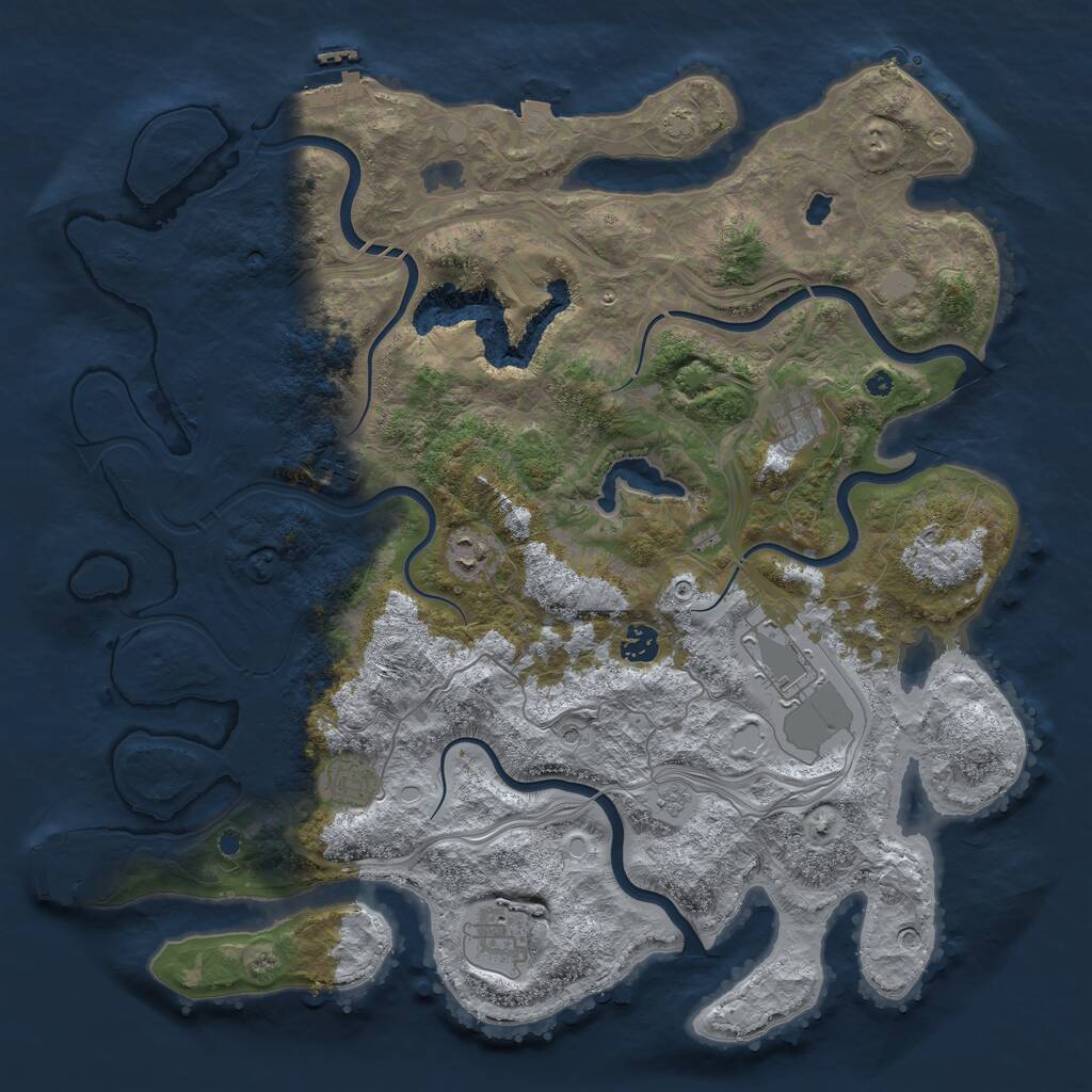 Rust Map: Procedural Map, Size: 4250, Seed: 32050, 13 Monuments