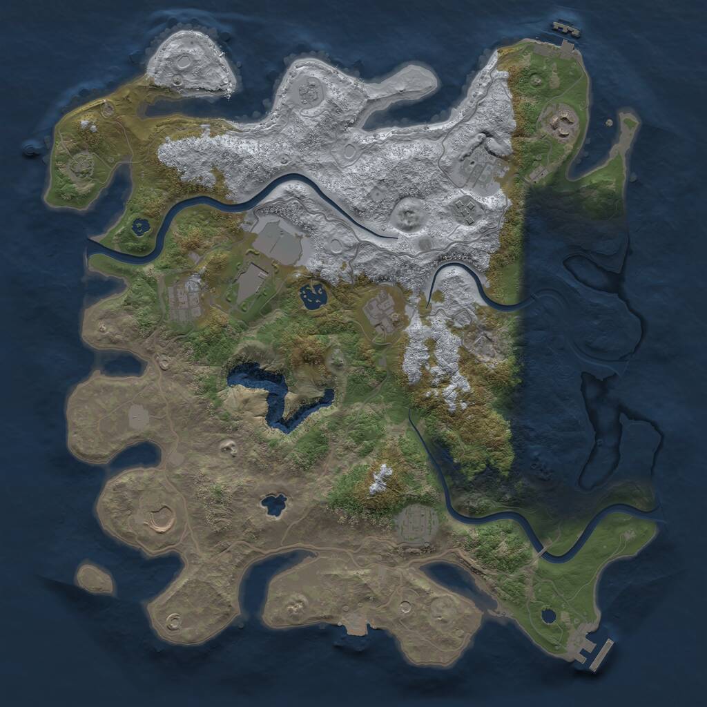 Rust Map: Procedural Map, Size: 4000, Seed: 6011970, 15 Monuments