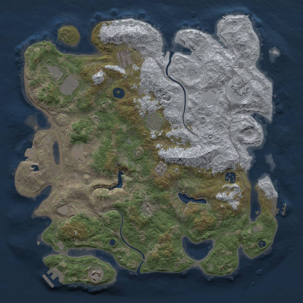 Rust Map: Procedural Map, Size: 4000, Seed: 5680790, 14 Monuments