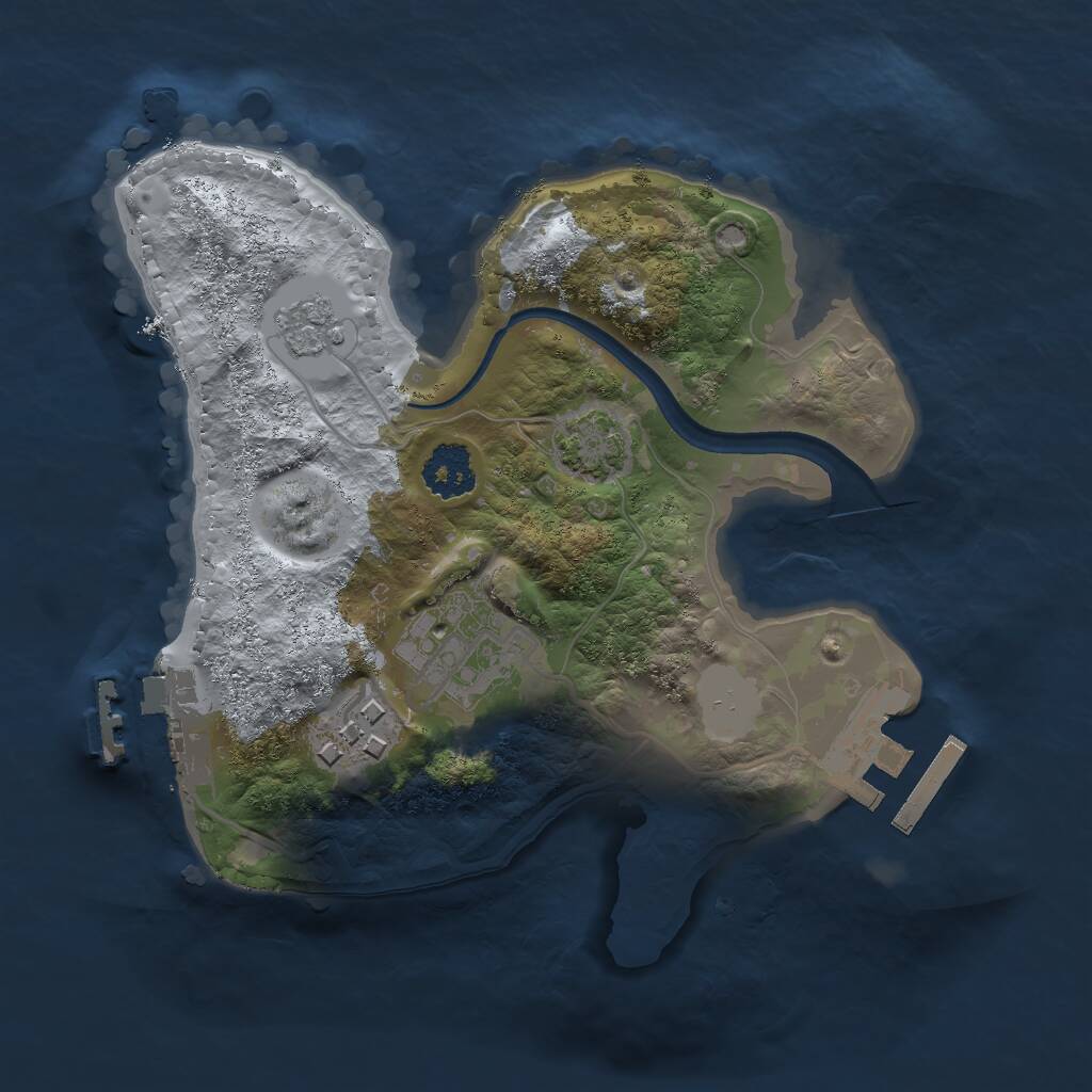Rust Map: Procedural Map, Size: 2048, Seed: 2960450, 7 Monuments