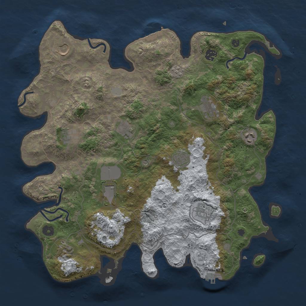 Rust Map: Procedural Map, Size: 4000, Seed: 2022040103, 20 Monuments