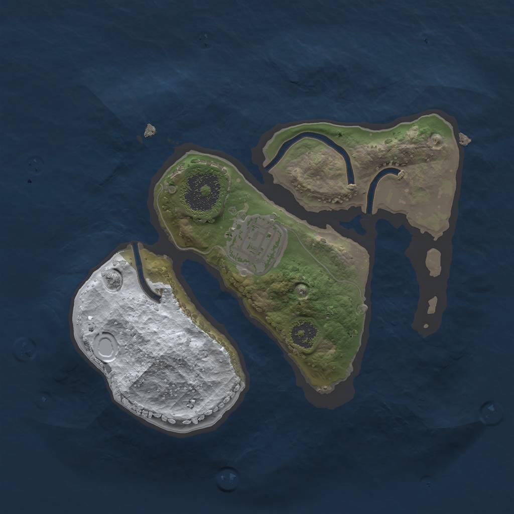 Rust Map: Procedural Map, Size: 2048, Seed: 8654, 6 Monuments