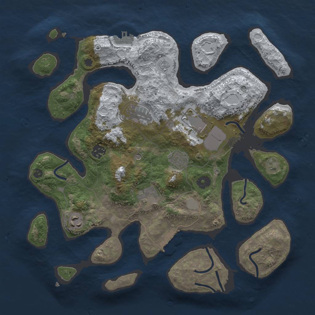 Rust Map: Procedural Map, Size: 3500, Seed: 4897472, 15 Monuments