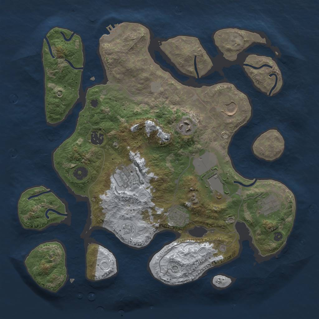 Rust Map: Procedural Map, Size: 3500, Seed: 10539, 15 Monuments