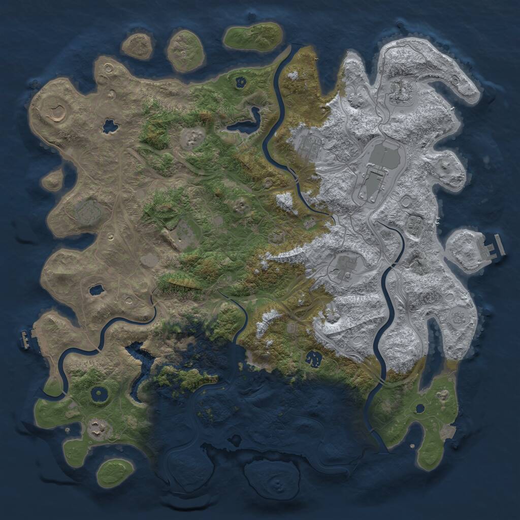Rust Map: Procedural Map, Size: 4700, Seed: 469206, 16 Monuments