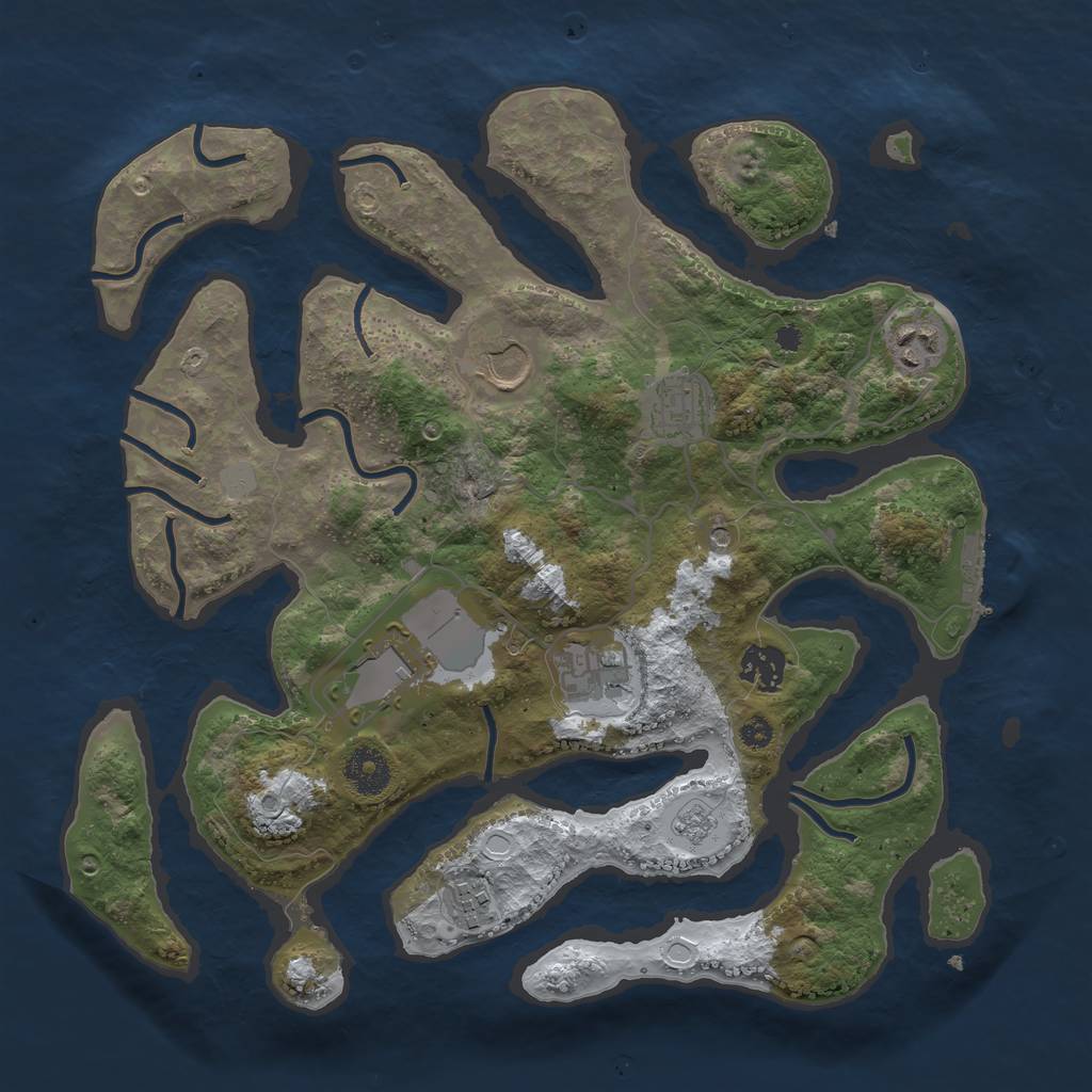 Rust Map: Procedural Map, Size: 3500, Seed: 7636568, 15 Monuments